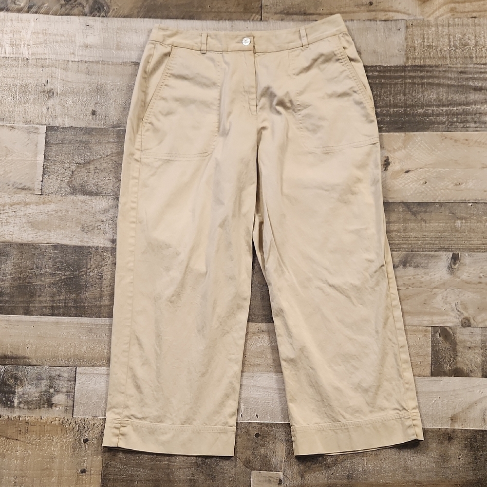 Tommy Bahama Tan Cropped Ankle Pants Relaxed Fit